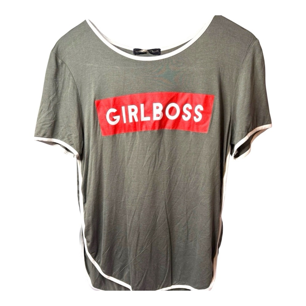 Raggs II Riches Women's L T-Shirt Girl Boss Graphic Tee Short Sleeve Casual